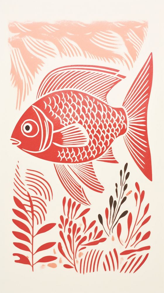 Fish drawing animal nature. AI generated Image by rawpixel.