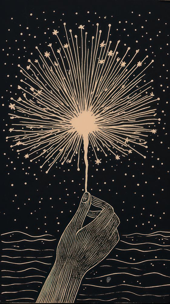 Hands holding sparklers drawing fireworks sparks. AI generated Image by rawpixel.