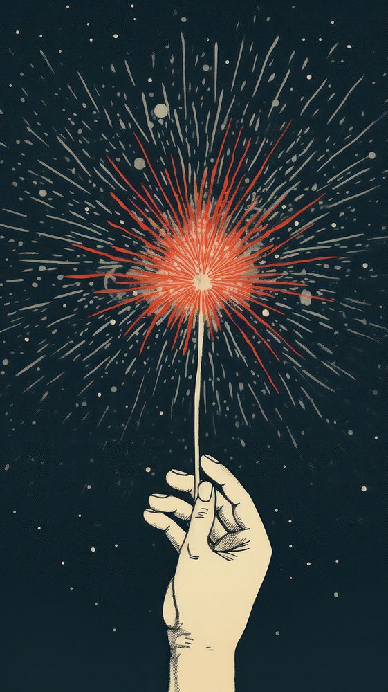Hands holding sparklers fireworks sparks illuminated. AI generated Image by rawpixel.