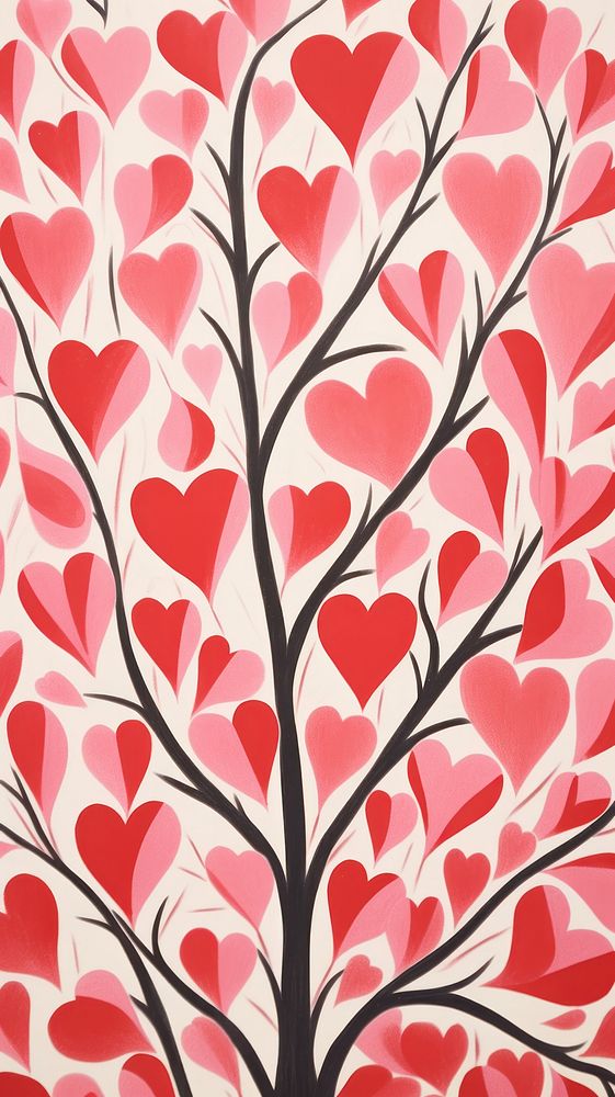 Hearts pattern drawing plant. AI generated Image by rawpixel.