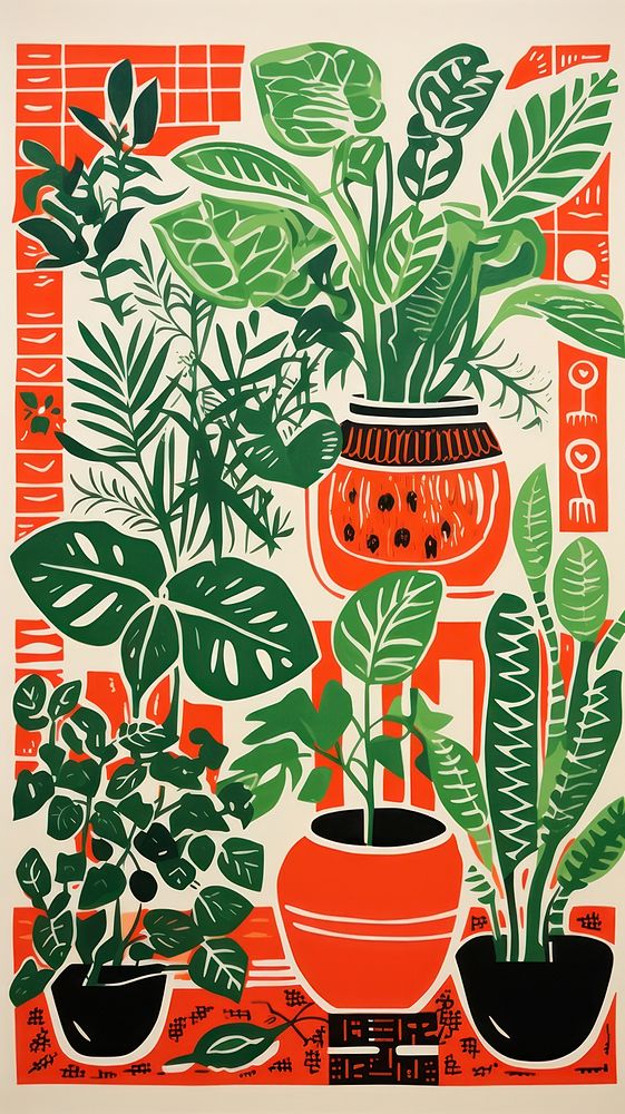House plants drawing poster leaf. 