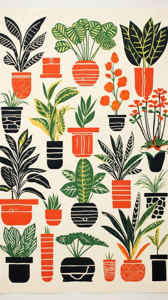 House plants pattern herbs leaf. AI generated Image by rawpixel.