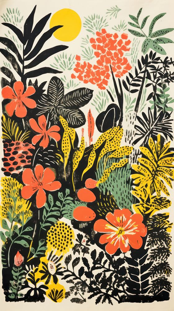 Jungle safari painting pattern drawing. 
