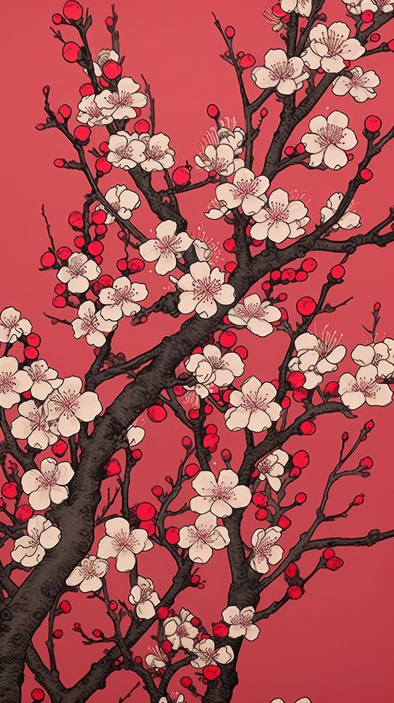 Japanese cherry blossom festival flower nature plant. AI generated Image by rawpixel.