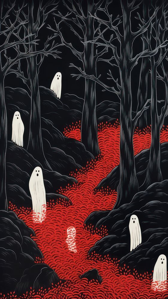 Japanese ghosts nature outdoors representation. AI generated Image by rawpixel.
