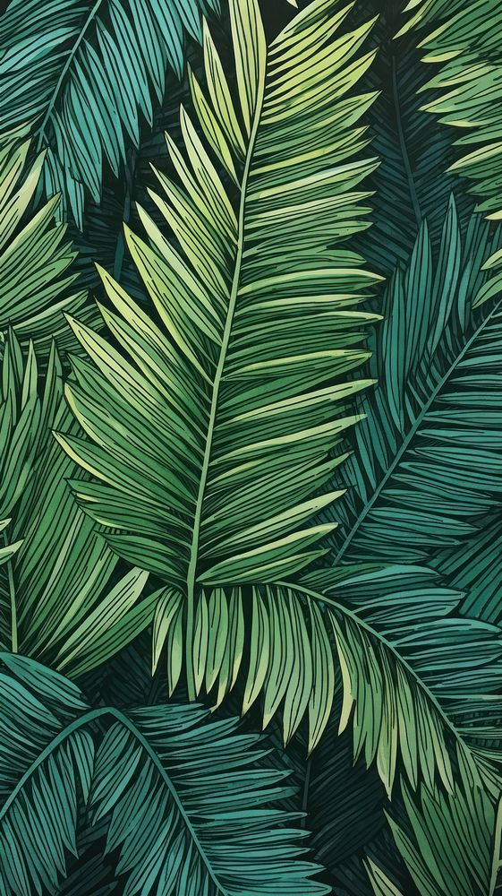 Palm leafs nature outdoors forest. AI generated Image by rawpixel.