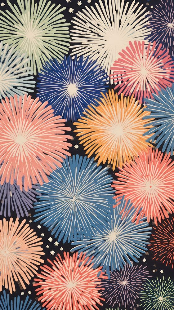 Pastel fireworks abstract pattern art. AI generated Image by rawpixel.