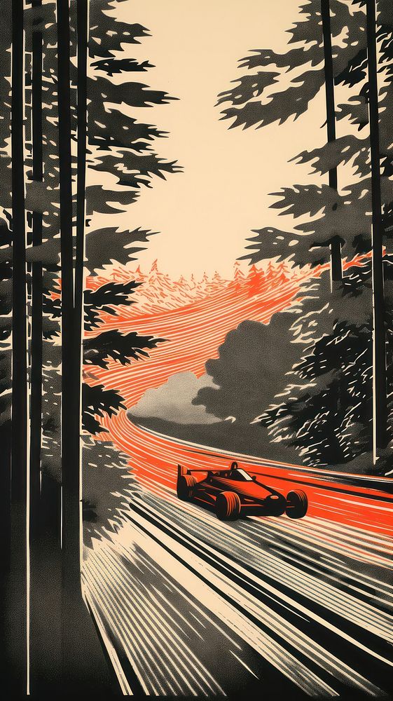 Racing cars around a circuit outdoors vehicle nature. AI generated Image by rawpixel.