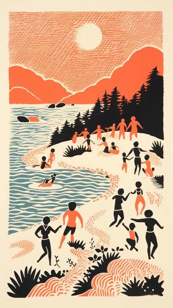 Summer people nature outdoors drawing. AI generated Image by rawpixel.