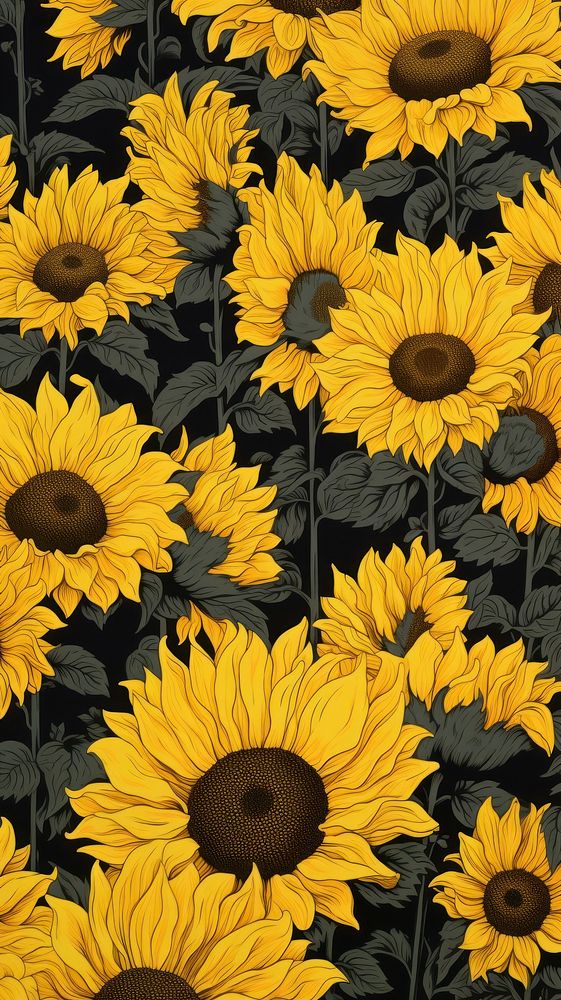 Sunflower field nature plant inflorescence. AI generated Image by rawpixel.