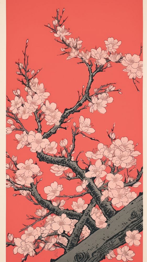 Sakura blossom nature flower. AI generated Image by rawpixel.