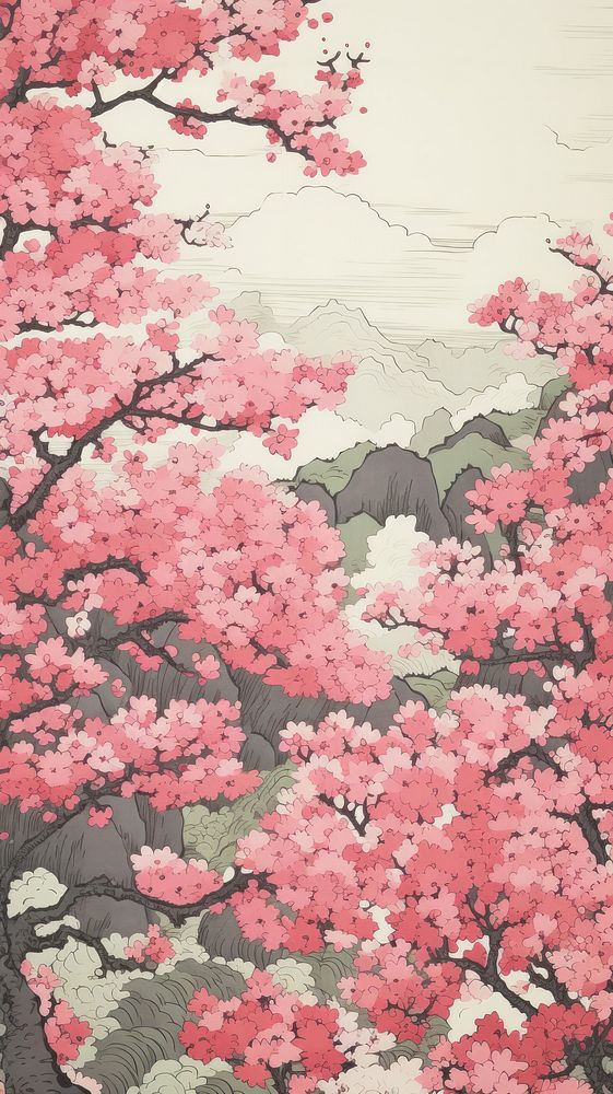 Sakura blossom nature flower. AI generated Image by rawpixel.