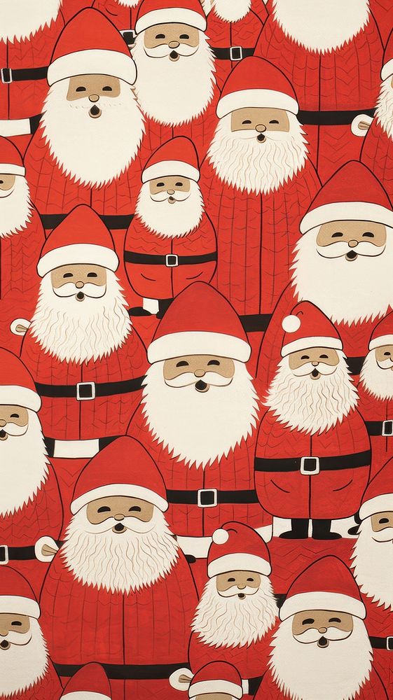 Santa pattern many nature art backgrounds. AI generated Image by rawpixel.