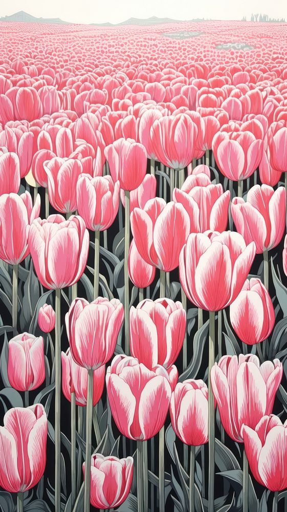 Tulip field outdoors flower nature. AI generated Image by rawpixel.