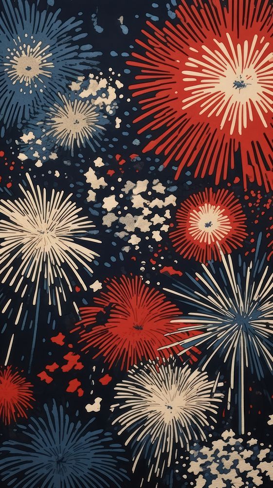 Tokyo fireworks pattern art backgrounds. AI generated Image by rawpixel.