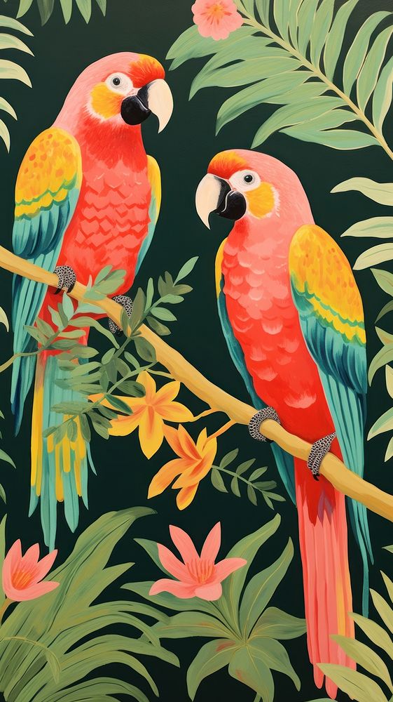 Tropica forrest parrots animal nature bird. 