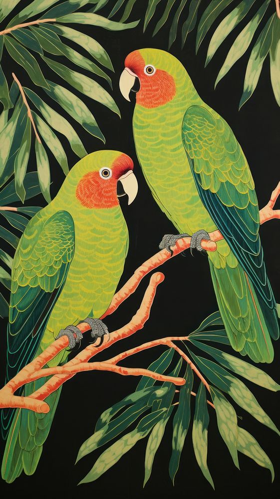 Tropica forrest parrots animal nature bird. AI generated Image by rawpixel.
