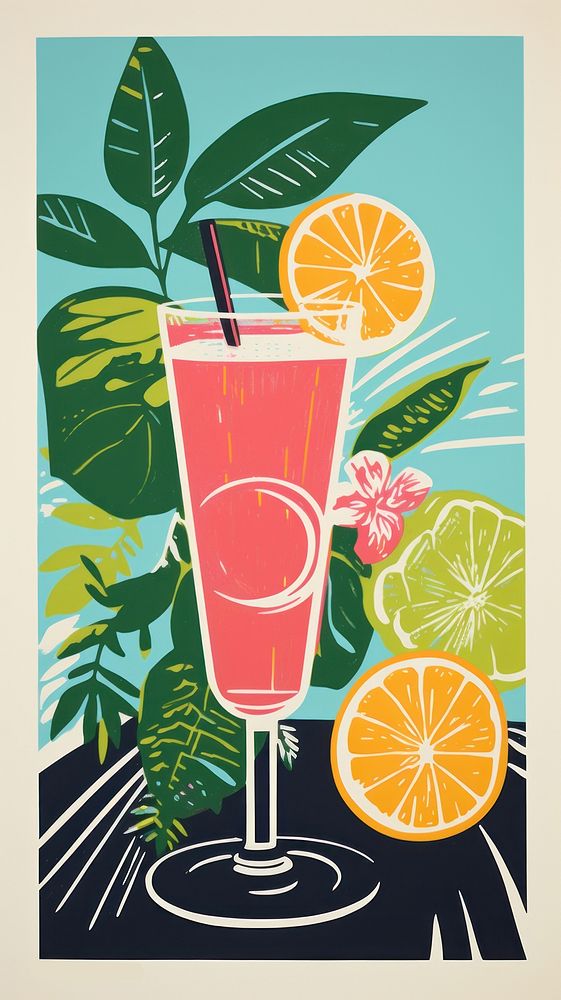 Tropical coctails fruit drink plant. AI generated Image by rawpixel.