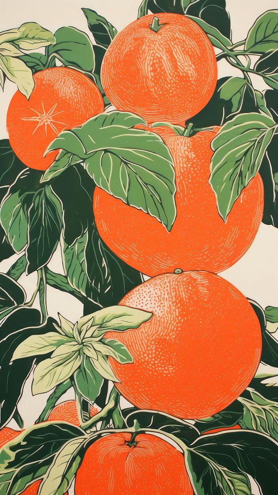 Tropical fruit grapefruit drawing plant. AI generated Image by rawpixel.