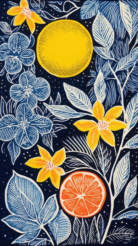 Tropical party grapefruit pattern nature. AI generated Image by rawpixel.