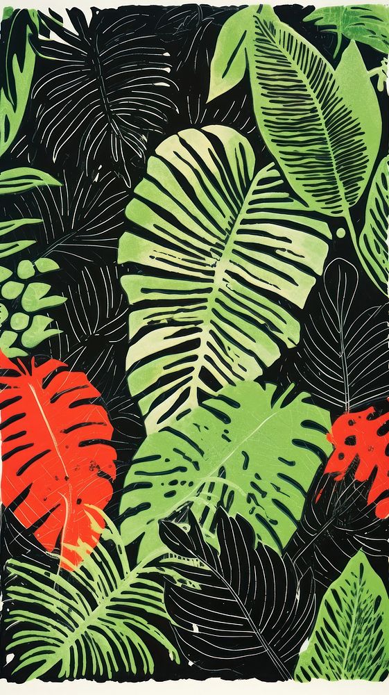 Tropical party nature pattern plant. AI generated Image by rawpixel.