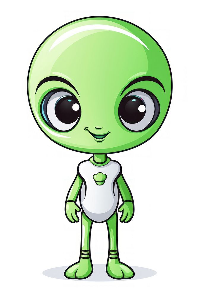 Alien cartoon green cute. AI generated Image by rawpixel.