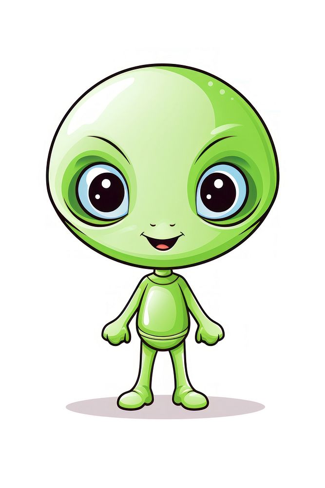 Alien cartoon green cute. AI generated Image by rawpixel.