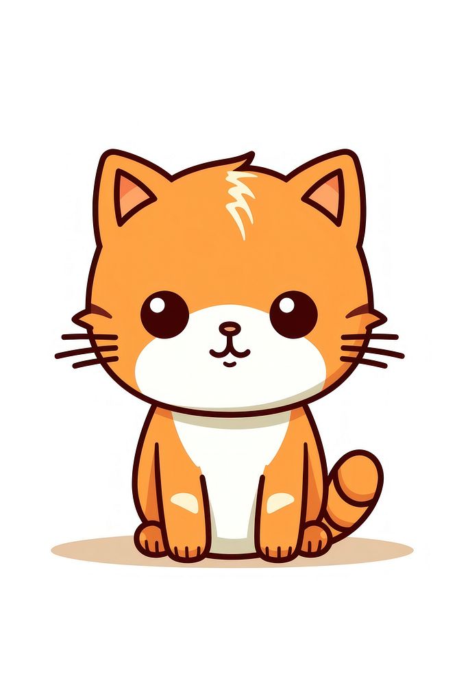 Orange cat cartoon mammal animal. AI generated Image by rawpixel.