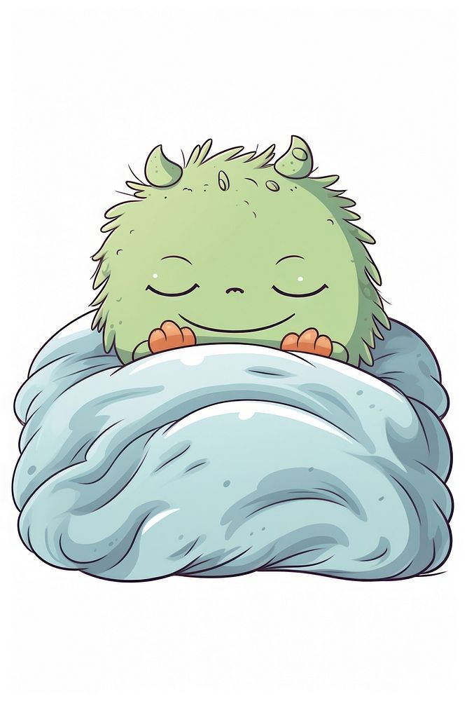 Monster sleeping cartoon drawing sketch. AI generated Image by rawpixel.