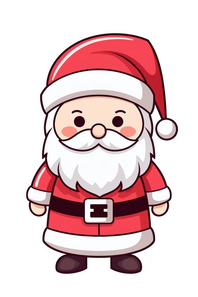 Santa cartoon white background celebration. AI generated Image by rawpixel.