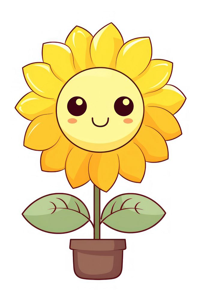 Sunflower cartoon plant petal. AI generated Image by rawpixel.