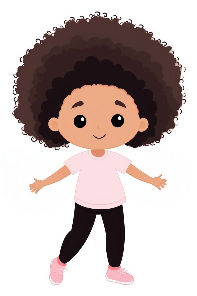 Afro hair dancing cartoon person cute. AI generated Image by rawpixel.