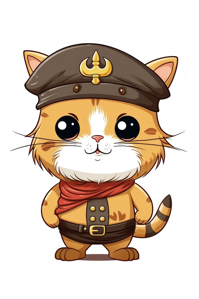 Pirate cat cartoon mammal cute. AI generated Image by rawpixel.