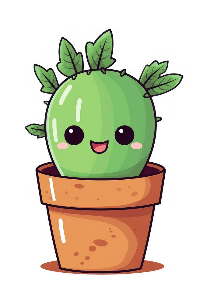 Plant cartoon green cute. AI generated Image by rawpixel.