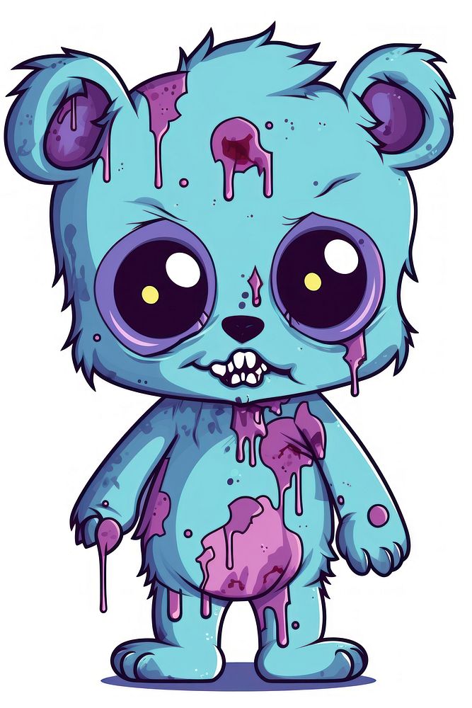 Zombie bear cartoon cute representation. AI generated Image by rawpixel.