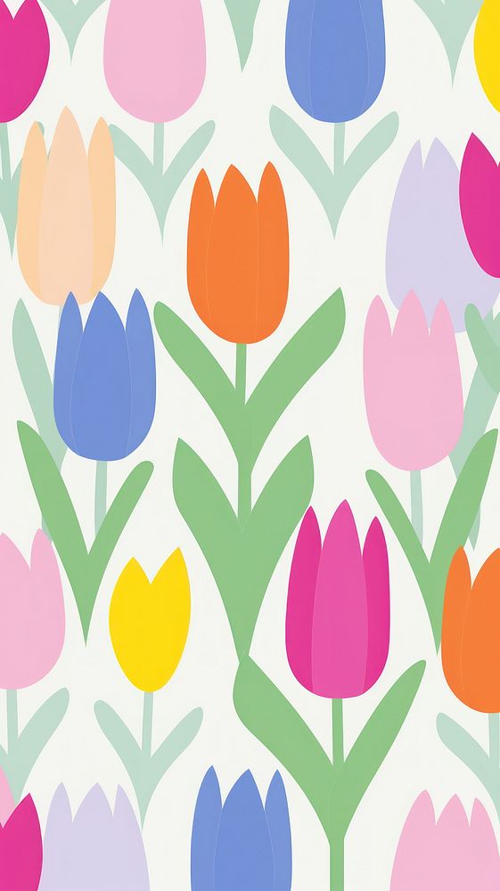 Tulip pattern tulip backgrounds. AI generated Image by rawpixel.