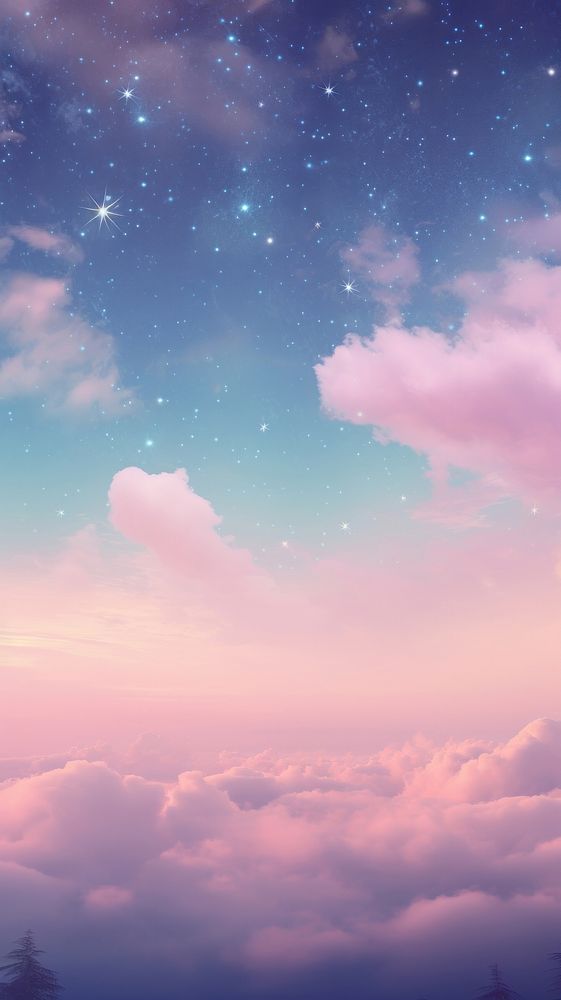Glitter dreamy sky outdoors nature cloud. AI generated Image by rawpixel.