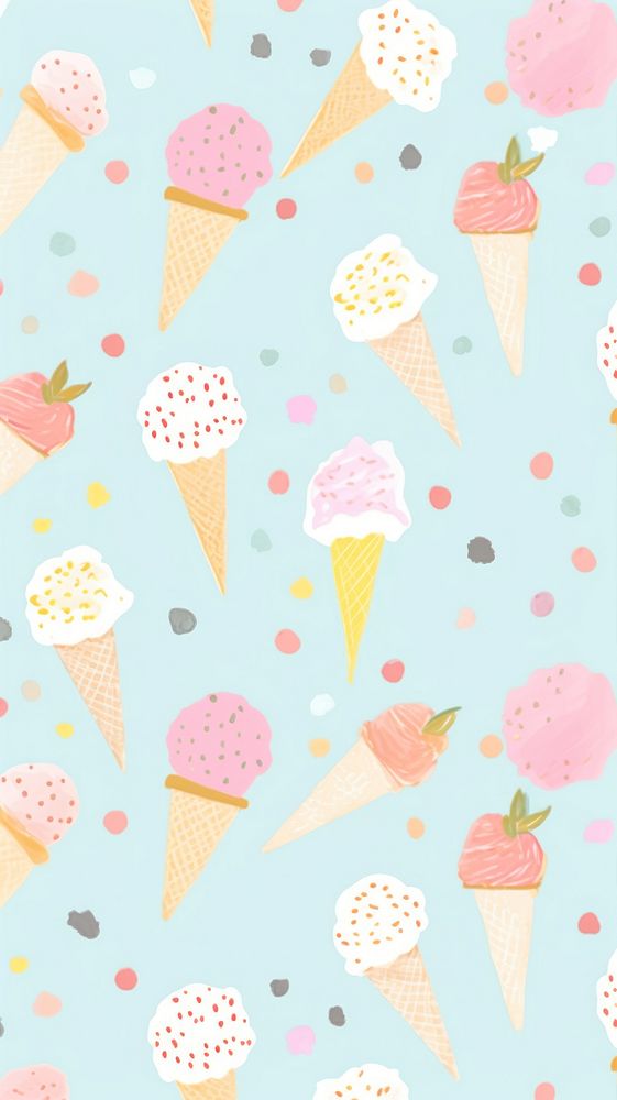 Ice cream dessert pattern food. AI generated Image by rawpixel.