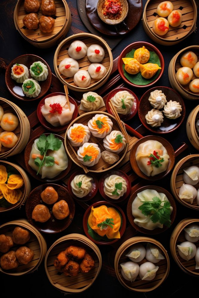 Dim sums competition food meal arrangement. AI generated Image by rawpixel.