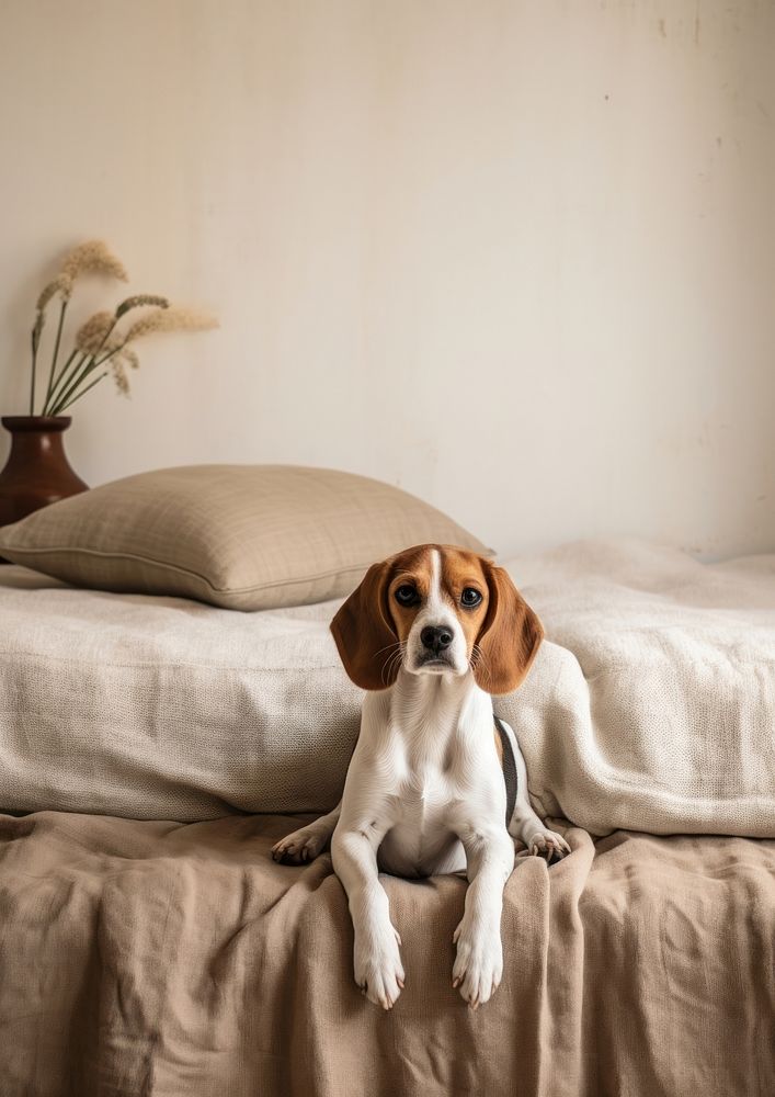 A beagle puppy bedroom animal mammal. AI generated Image by rawpixel.