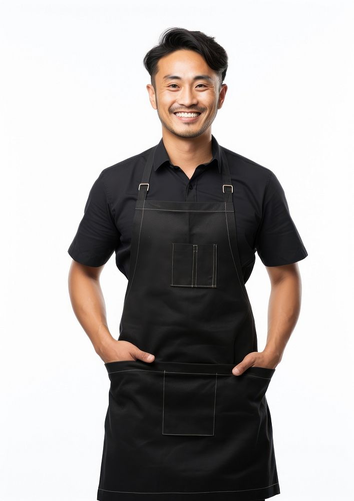 Mixed race japanese man apron smiling adult. AI generated Image by rawpixel.