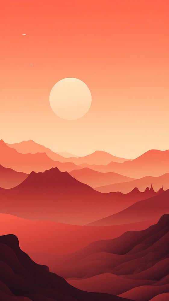 Landscape sunset mountain sunlight. AI generated Image by rawpixel.