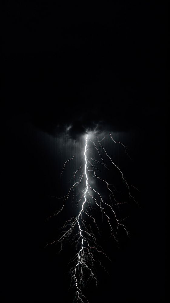 Lighting strike thunderstorm lightning nature. AI generated Image by rawpixel.