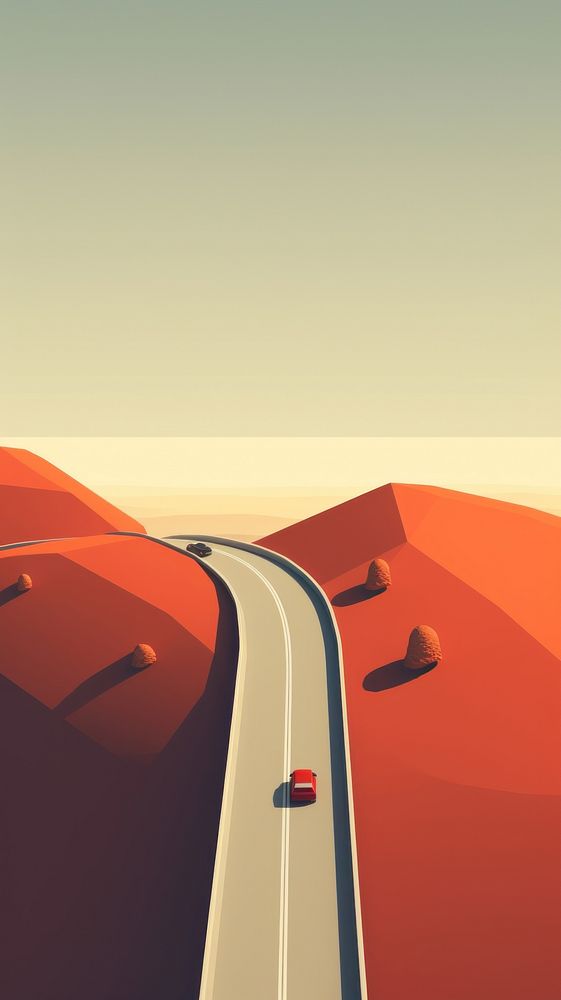 Road crossing highway desert landscape. AI generated Image by rawpixel.