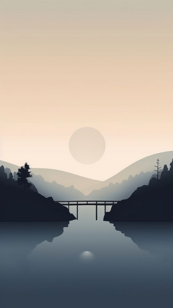 Bridge silhouette landscape outdoors. AI generated Image by rawpixel.