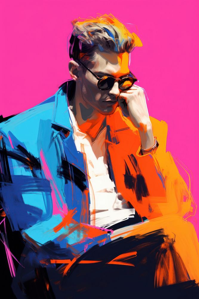 A man portrait painting fashion art. AI generated Image by rawpixel.