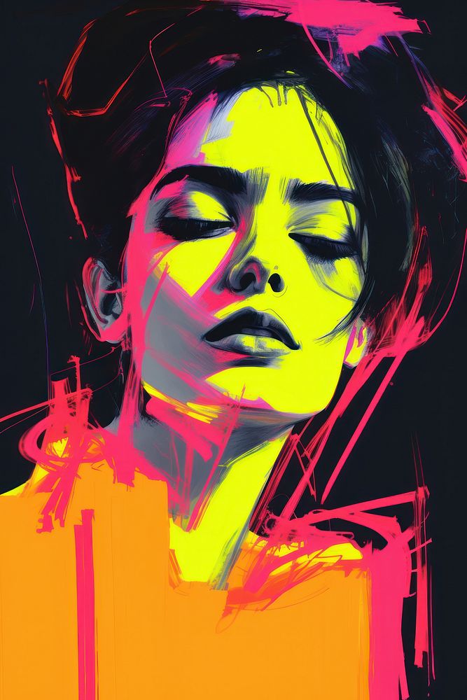A fashion designers drawing style portrait painting sketch. AI generated Image by rawpixel.