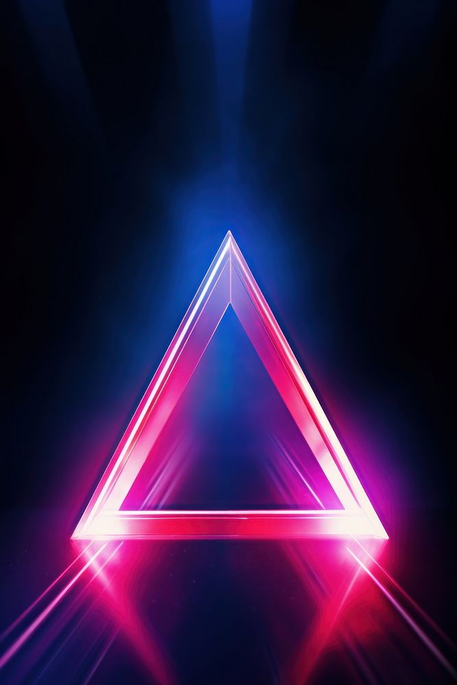 Triangular figure in a neon laser light backgrounds illuminated futuristic. AI generated Image by rawpixel.