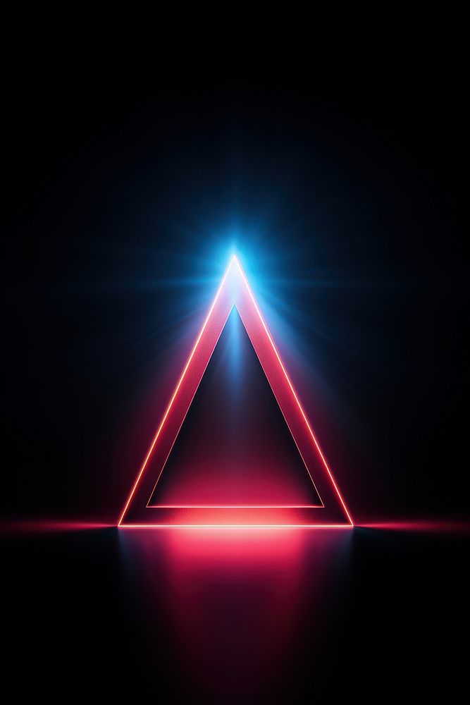 Triangular figure in a neon laser light night illuminated futuristic. AI generated Image by rawpixel.