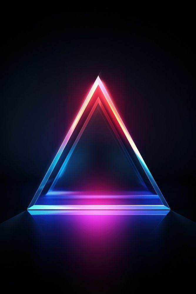 Triangular figure in a neon laser light illuminated futuristic abstract. AI generated Image by rawpixel.